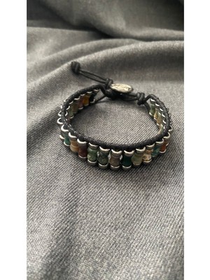 UltraMint Doğal Taş Hint Akik Bileklik, Özel Ölçü Seçenekleriyle El Yapımı