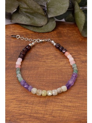 UltraMint Doğal Taş Akrep Burcu Bileklik, 925 Ayar Gümüş Aparatlı