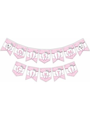 Dişim Çıktı Zikzak Banner Pembe