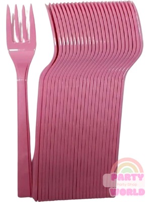 25 Li Renkli Plastik Kaliteli Çatal Parti ve Davetler Için Şık Seçim!