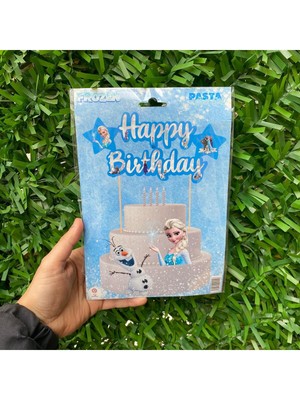 Pasta Üstü Happy Birthday Banner Kürdan