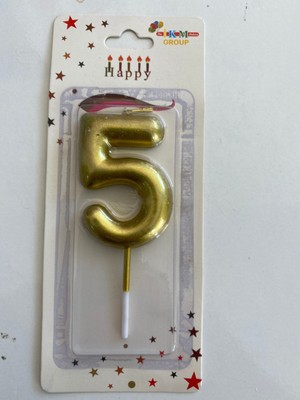 5 Yaş Gold Pasta Mumu 11 cm