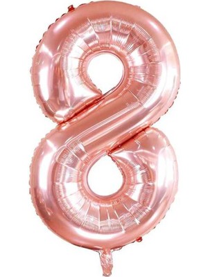 Folyo Balon Rakam Helyum Uyumlu 100 cm Rosegold Renk