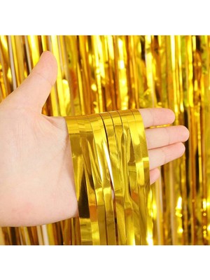 Kapı Perdesi ve Duvar Fon  Metalik Gold