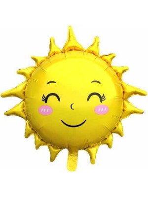 55 cm Güneş Şeklinde Folyo Balon Helyuma Uygun Parti Balonu