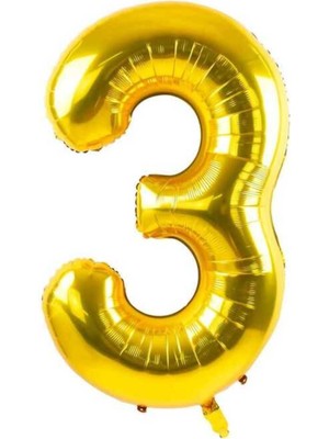 Folyo Balon Rakam Helyum Uyumlu 100 cm Gold Renk