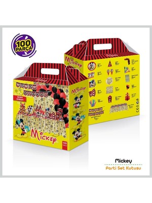 Mickey Mouse Temalı Doğum Günü 100 Parçalık Parti Seti ile Eğlence Başlasın!