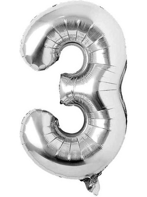 Folyo Balon Rakam Helyum Uyumlu 100 cm Gümüş Renk
