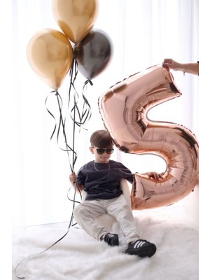 Folyo Balon Rakam Helyum Uyumlu 100 cm Rosegold Renk