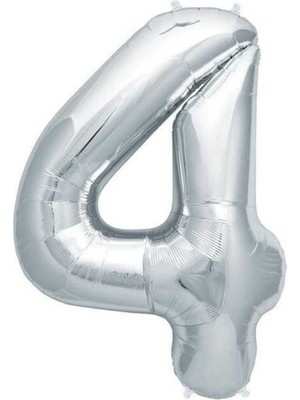 Folyo Balon Rakam Helyum Uyumlu 100 cm Gümüş Renk