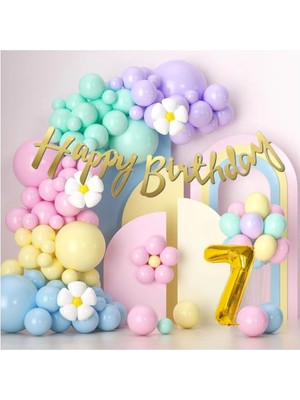 Makaron Balonlar Doğum Günü Konsepti Parti Eğlence Kutlama Balon Zincir