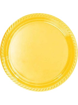 Sarı Tek Kullanımlık Plastik Tabak 22CM