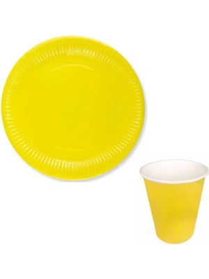 Renkli Dayanıklı Kullan At 8 Er Adet 22 cm Doğum Günü Partisi Silver Karton Tabak Bardak Set