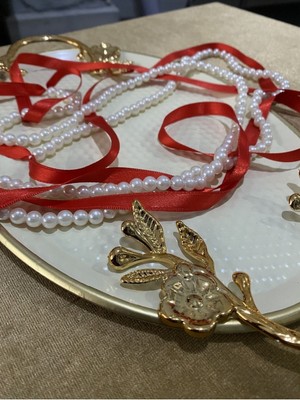 Söz&nişan Incili Kurdele Kırmızı Söz Nişan Kurdalesi