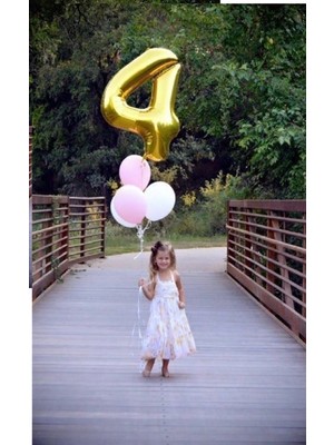Folyo Balon Rakam Helyum Uyumlu 100 cm Gold Renk