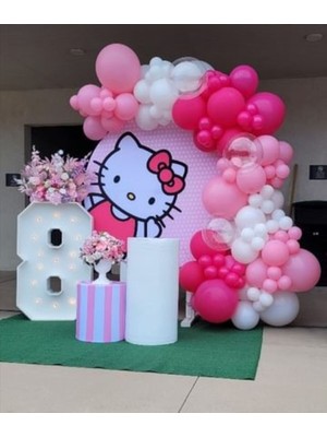 Hello Kıtty Doğum Günü Parti Konsept Balon Zinciri