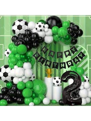 Futbol Konseptli Yaş Seçenekli Erkek Çocuk Doğum Günü Özel Gün Parti Kutlama Seti