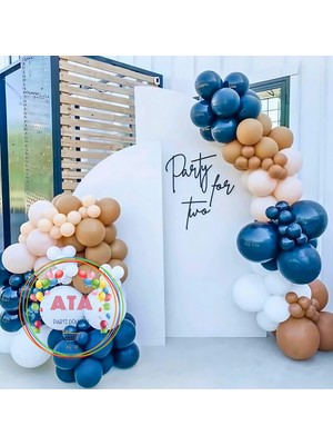 ^^ Doğum Günü Konsepti *beyaz*gece Mavisi*karamel*makaron Somon* 100 Lü Balon Zinciri