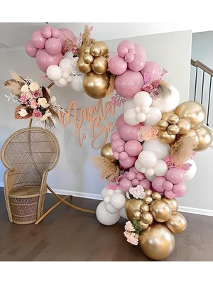 Parti Setim^^ Gold Krom* Beyaz* Toz Pembe 100'LÜ Balon Seti