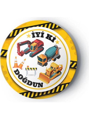 Karton Tabak Bardak Inşaat Temalı 8'li Set