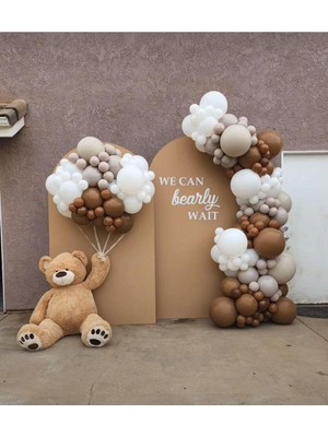 Parti Setim^^ Karamel* Deniz Kumu* Beyaz 100'LÜ Balon Zincir Seti