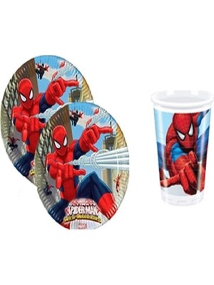 Örümcek Adam Spiderman Tabak Bardak Doğum Günü Seti 8 Li