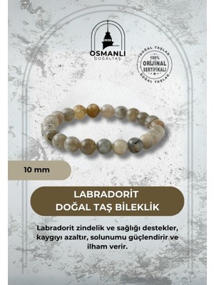 UltraMint 10MM Labradorit Doğal Taş Bileklik, Şık ve Enerjik Takı