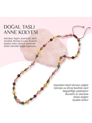 UltraMint Doğal Taşlı Zarif Anne Kolyesi, Enerji Dolu ve Şık Takı