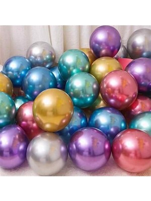 Beren Parti 15 Adet Mor Krom Balon 5 Inç Küçük Boy Parlak Renkli Parti Dekorasyonu