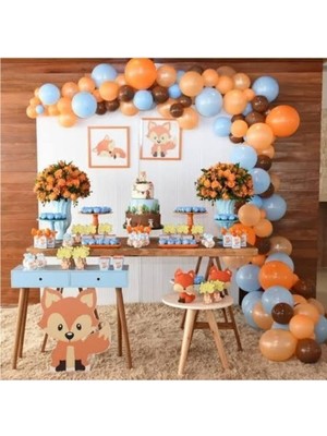 Turuncu Mavi Kahverengi Balon Set 30 Adet