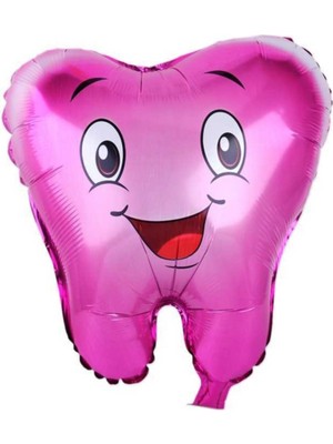 Konfeti Süs Pembe Diş Folyo Balon