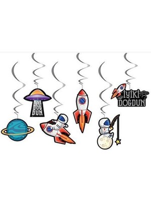 Mini Party Store Uzay Tavan Süs 6 Lı