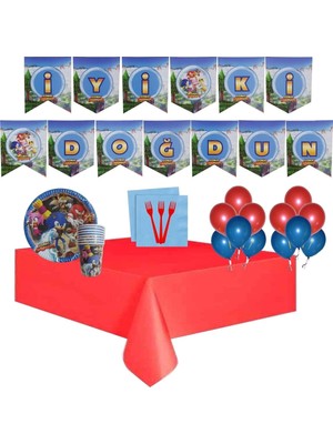 Sonic Boom Sonic Parti Seti 8 Li Doğum Günü Seti