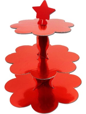 Kırmızı Cupcake Standı