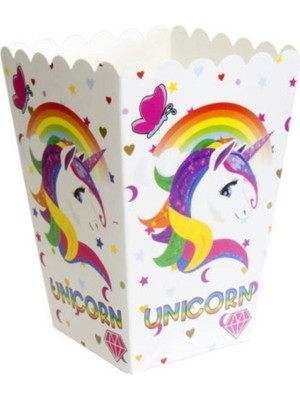 Popkorn Mısır Kutusu Unicorn Baskılı 8 Li