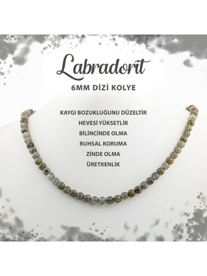 UltraMint Doğal Labradorit 6mm Dizi Kolye, Zarif ve Şık Takı Seçeneği