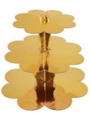 3 Katlı Cupcake Parti Standı Mat Gold