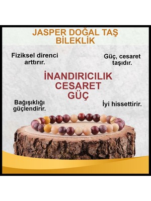 UltraMint Doğal Jasper Taş Bileklik, 6mm, Şık ve Enerji Dolu Takı