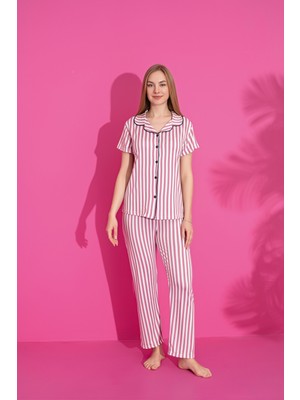 Madame Clara Önden Düğmeli Milan Kısa Kollu Kadın Pijama Takımı