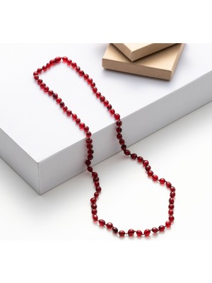 UltraMint Sertifikalı Karayip Damla Kehribar Kolye, Kırmızı Renk, Yetişkin Takı