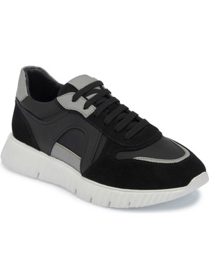 Tergan Siyah Hakiki Süet Deri Erkek Sneaker - E25I1AY57334-A01
