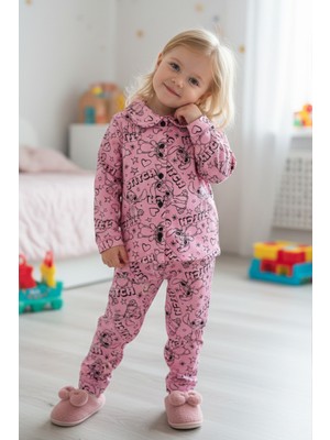 Luess Kız Çocuk Lilo & Stitch Desenli Likralı Alt Üst Takım (3-4 Yaş 8-9 Yaş)