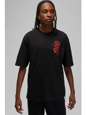 Nike Air Jordan Zion Sneaker School Mens Tee Black Grafik Baskılı Erkek Tişört Siyah