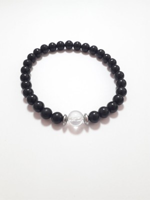 UltraMint Doğal Şungit Bileklik, Emf Koruyucu, 6mm, Enerji Dengeleyici, Şifa Kaynağı