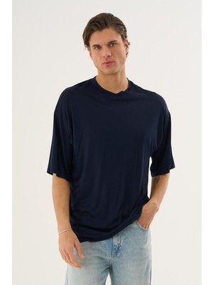 Alexander Gardi Yumuşak Dokulu Bisiklet Yaka Oversize T-Shirt