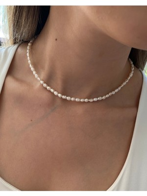 UltraMint Minimalist 2-3mm Aa Sınıfı Gerçek Istiridye Inci Kolye, Zarif ve Şık Kadın Takısı