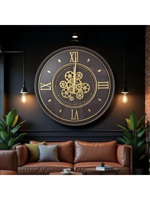 Eco Lounge Çarklı Duvar Saati 55 cm