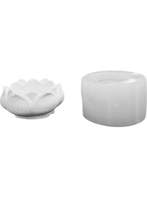 Tahtakale Toptancı Silikon 3D Lotus Çiçeği Model Taş Tozu Mumluk Kalıbı
