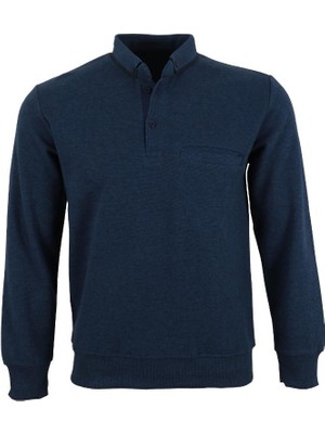 Modarar Erkek Kazak Normal Kesim Yakalı Indigo Renk RAR01396