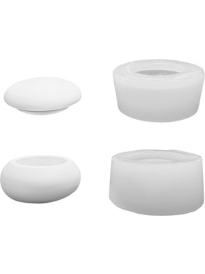 Tahtakale Toptancı Silikon 3D Minimal Kapaklı Yuvarlak Taş Tozu Mumluk Kalıbı